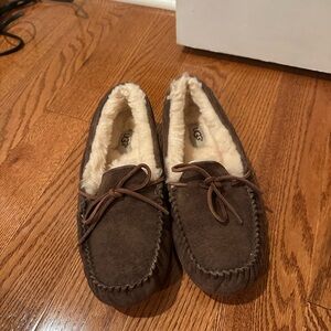 UGG Chocolate Suede Moccasin Slippers
